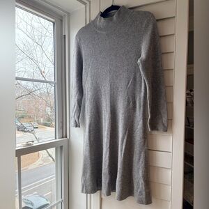 White Warren Cashmere Flared Hem Sweater-dress SzM